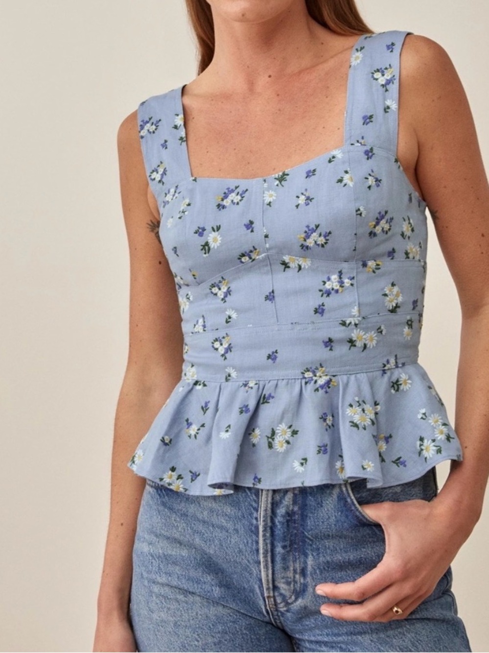 Reformation Jessy Linen Top